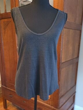 Zara Charcoal Gray Scoop Neck Tank Top
